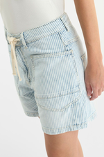 Load image into Gallery viewer, Le Temps Des Cerises - Mado Denim Shorts - Blue/White
