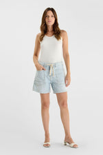 Load image into Gallery viewer, Le Temps Des Cerises - Mado Denim Shorts - Blue/White
