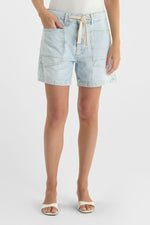 Load image into Gallery viewer, Le Temps Des Cerises - Mado Denim Shorts - Blue/White
