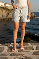 Load image into Gallery viewer, Le Temps Des Cerises - Mado Denim Shorts - Blue/White
