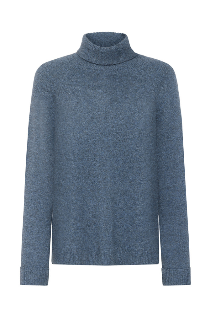 Mansted - Zoraja Turtle Neck Knit - Soft Blue
