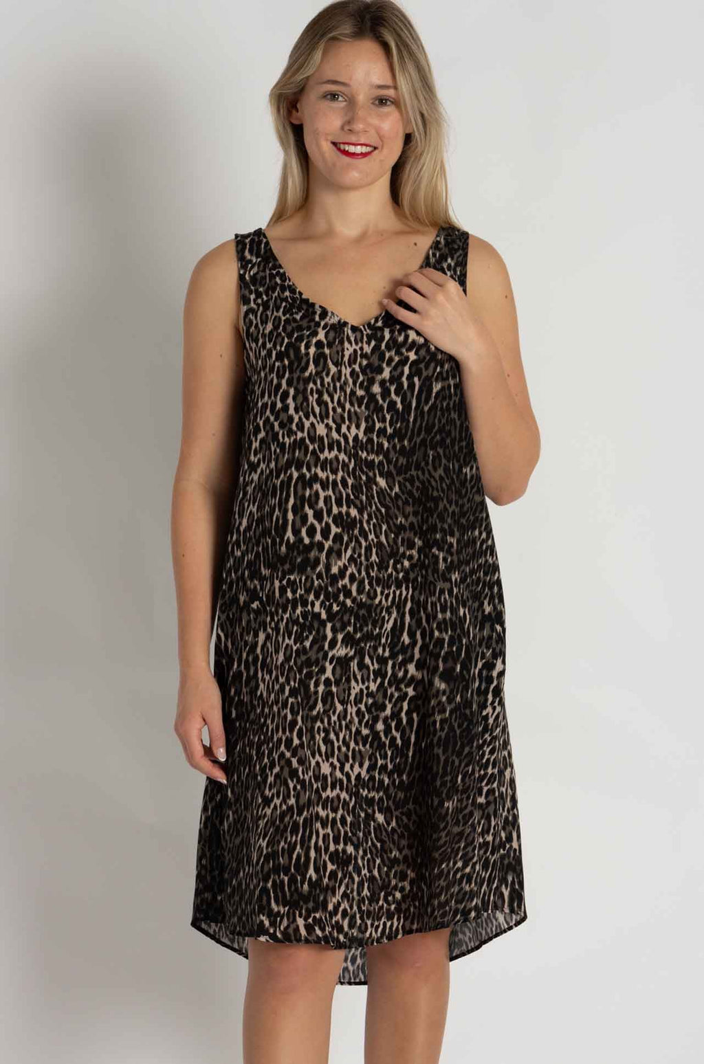 Mela Purdie - Audrey Dress - Praline Panther