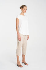 Load image into Gallery viewer, Mela Purdie - Cropped Zip Cargo - Biscotti
