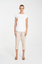 Load image into Gallery viewer, Mela Purdie - Cropped Zip Cargo - Biscotti
