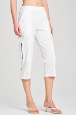 Load image into Gallery viewer, Mela Purdie - Cropped Zip Cargo - White

