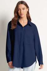 Load image into Gallery viewer, Mela Purdie - Single Pocket Shirt - Navy
