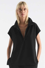 Load image into Gallery viewer, Mela Purdie - Zip Front Shell Top - Black
