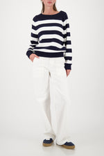 Load image into Gallery viewer, Monari - Basic Ribbed Sweater - Marine Stripe
