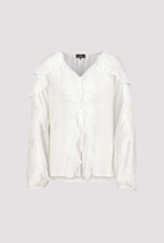 Load image into Gallery viewer, Monari - Georgette Ruffle Blouse - Off White
