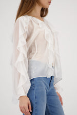 Load image into Gallery viewer, Monari - Georgette Ruffle Blouse - Off White
