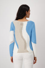 Load image into Gallery viewer, Monari - Intarsia Sweater - Spring Water
