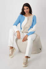 Load image into Gallery viewer, Monari - Intarsia Sweater - Spring Water
