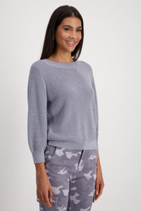 Monari - Pearl Lurex Sweater - Purple