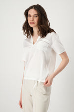 Load image into Gallery viewer, Monari - Pocket Jersey Blouse - Off White

