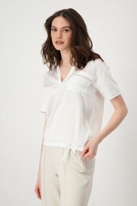 Monari - Pocket Jersey Blouse - Off White