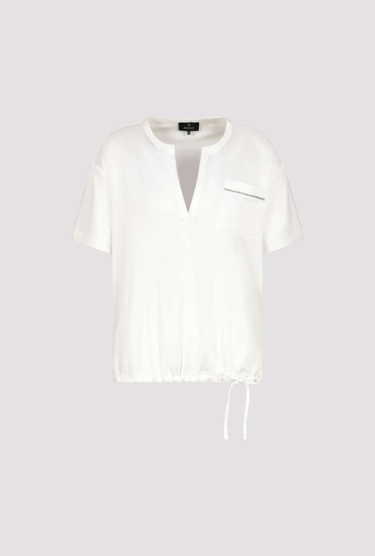 Monari - Pocket Jersey Blouse - Off White