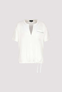 Monari - Pocket Jersey Blouse - Off White