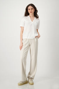 Monari - Pocket Jersey Blouse - Off White