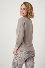 Load image into Gallery viewer, Monari - Rice Grain Lurex Sweater - Dark Linen
