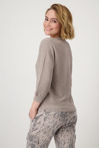 Monari - Rice Grain Lurex Sweater - Dark Linen