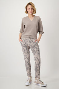 Monari - Rice Grain Lurex Sweater - Dark Linen