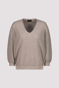 Monari - Rice Grain Lurex Sweater - Dark Linen