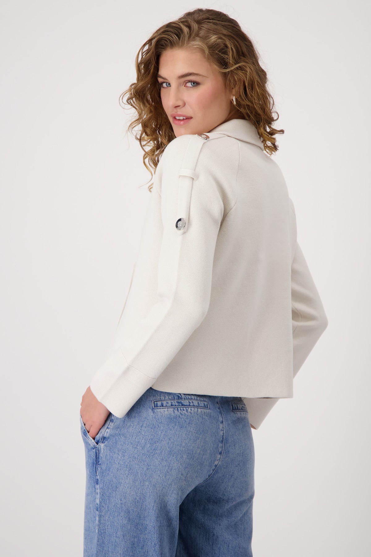 Monari - Trench Knit Jacket - Cream Beige
