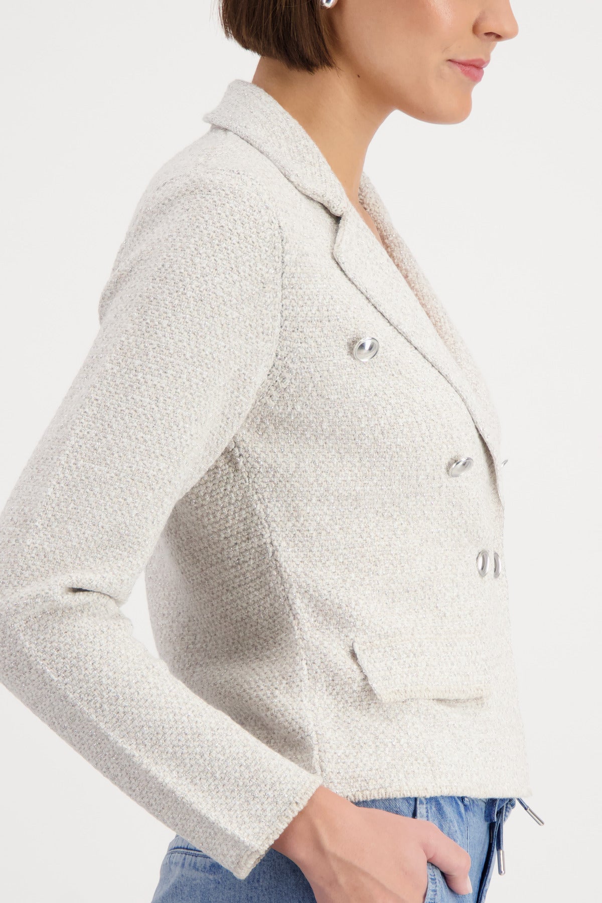 Monari - Tweed Knit Blazer - Warm Sand