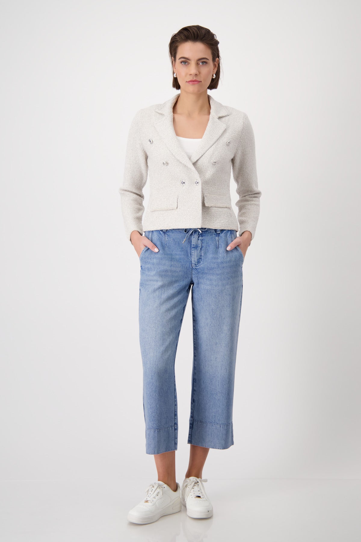 Monari - Tweed Knit Blazer - Warm Sand