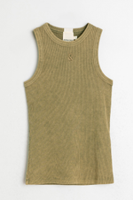 Load image into Gallery viewer, Indi And Cold Strappy Logo Camiseta Top - Khaki 410
