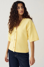 Load image into Gallery viewer, Noella - Lenys Short Sleeve Knit Cardigan - Butter Yellow
