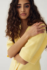 Load image into Gallery viewer, Noella - Lenyx Short Sleeve Knit Cardigan - Butter Yellow
