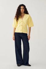 Load image into Gallery viewer, Noella - Lenyx Short Sleeve Knit Cardigan - Butter Yellow

