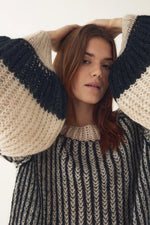 Load image into Gallery viewer, Noella - Liana Knit Sweater - Cream/Black
