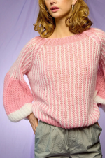 Load image into Gallery viewer, Noella - Liana Knit Sweater - White/Rose
