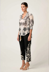 Once Was - Oleander Cotton Silk Shirred Blouse - Imperial Stone