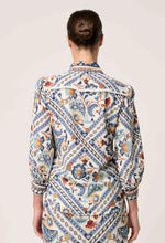 Load image into Gallery viewer, Once Was - Alexis Linen Viscose Contrast Trim Fringe Shirt - Petinos Floros
