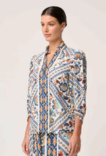 Load image into Gallery viewer, Once Was - Alexis Linen Viscose Contrast Trim Fringe Shirt - Petinos Floros
