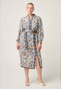 Once Was - Zenobia Linen Viscose Printed Fringe Midi Skirt - Petinos Floros