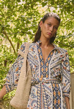 Load image into Gallery viewer, Once Was - Alexis Linen Viscose Contrast Trim Fringe Shirt - Petinos Floros
