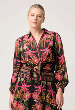 Load image into Gallery viewer, Once Was - Elysian Silk Cotton Placement Print Cuffed Shirt - Anthos Lotos
