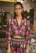 Load image into Gallery viewer, Once Was - Elysian Silk Cotton Placement Print Cuffed Shirt - Anthos Lotos
