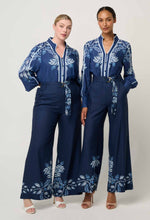 Load image into Gallery viewer, Once Was - Asher Placement Print Contrast Trim Viscose Faille Shirt - Moonlit Batic
