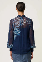 Load image into Gallery viewer, Once Was - Colette Viscose Chiffon Placement Print Shirred Collar Blouse - Moonlit Batic

