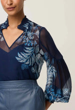 Load image into Gallery viewer, Once Was - Colette Viscose Chiffon Placement Print Shirred Collar Blouse - Moonlit Batic
