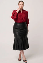 Load image into Gallery viewer, Once Was - Gillian Cotton Silk Smocked Shirt - Ruby
