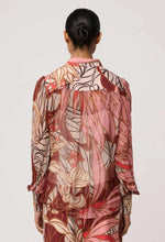 Load image into Gallery viewer, Once Was - Freya Sheer Viscose Blouse With Embellished Neck Detail - Cathedral Botanic
