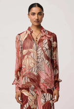 Load image into Gallery viewer, Once Was - Freya Sheer Viscose Blouse With Embellished Neck Detail - Cathedral Botanic
