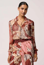 Load image into Gallery viewer, Once Was - Freya Sheer Viscose Blouse With Embellished Neck Detail - Cathedral Botanic
