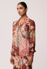 Load image into Gallery viewer, Once Was - Freya Sheer Viscose Blouse With Embellished Neck Detail - Cathedral Botanic
